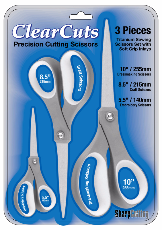 Clear Cut Scissors - Sharp Cutting 3 Pack
